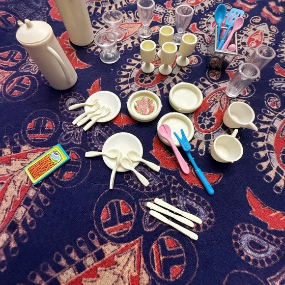 VTG Colorful Dollhouse Kitchen Set - Picture 2 of 9